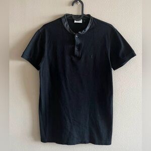 Saint Laurent YSL HEDI SLIMANE Leather collar polo shirt